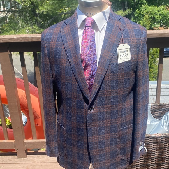 Jos. A. Bank Other - Jos. A. Bank Navy and Brown Plaid Sport Coat